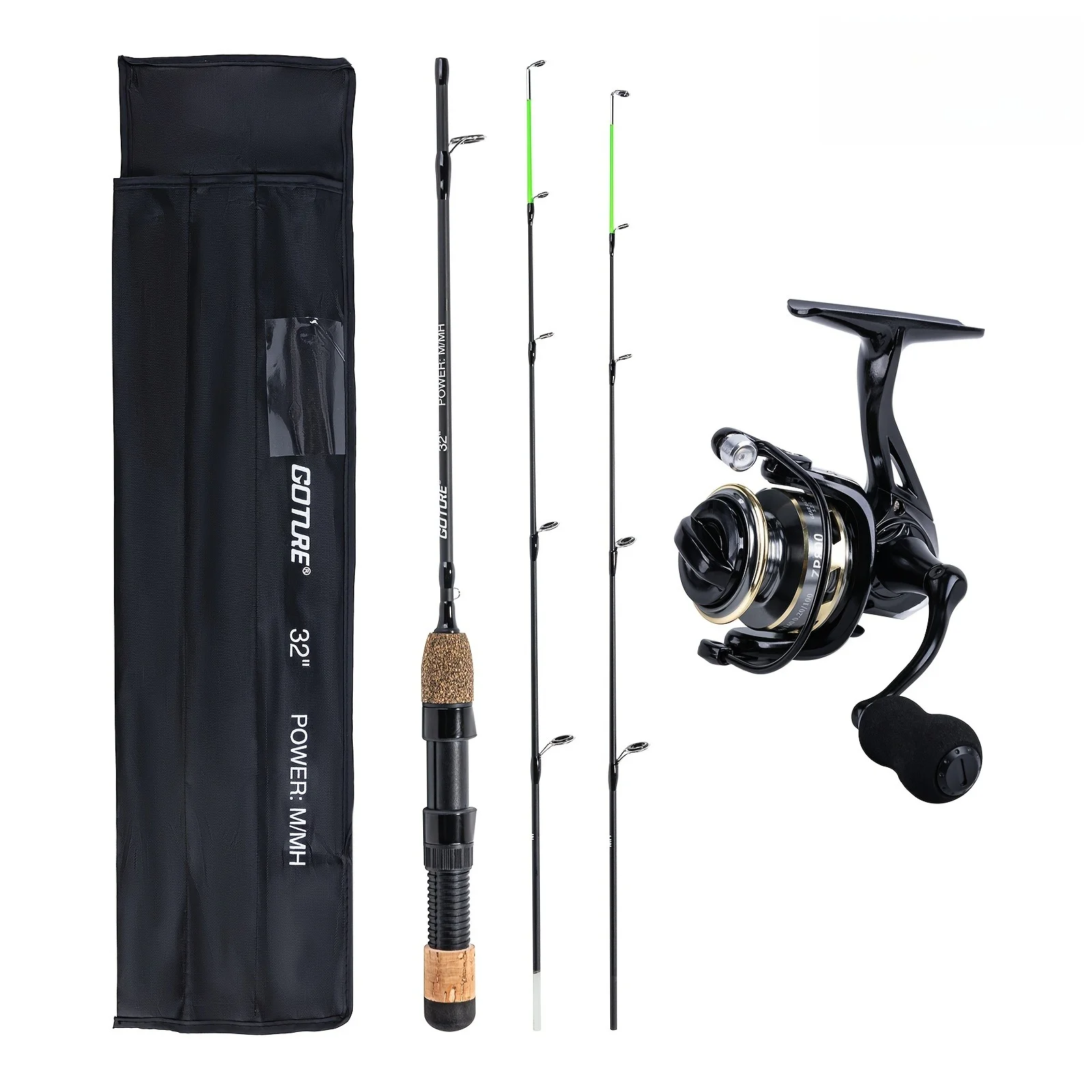 Caña de Hielo Goture IM6 Carbono – 2 Puntas M/MH Mango Corcho