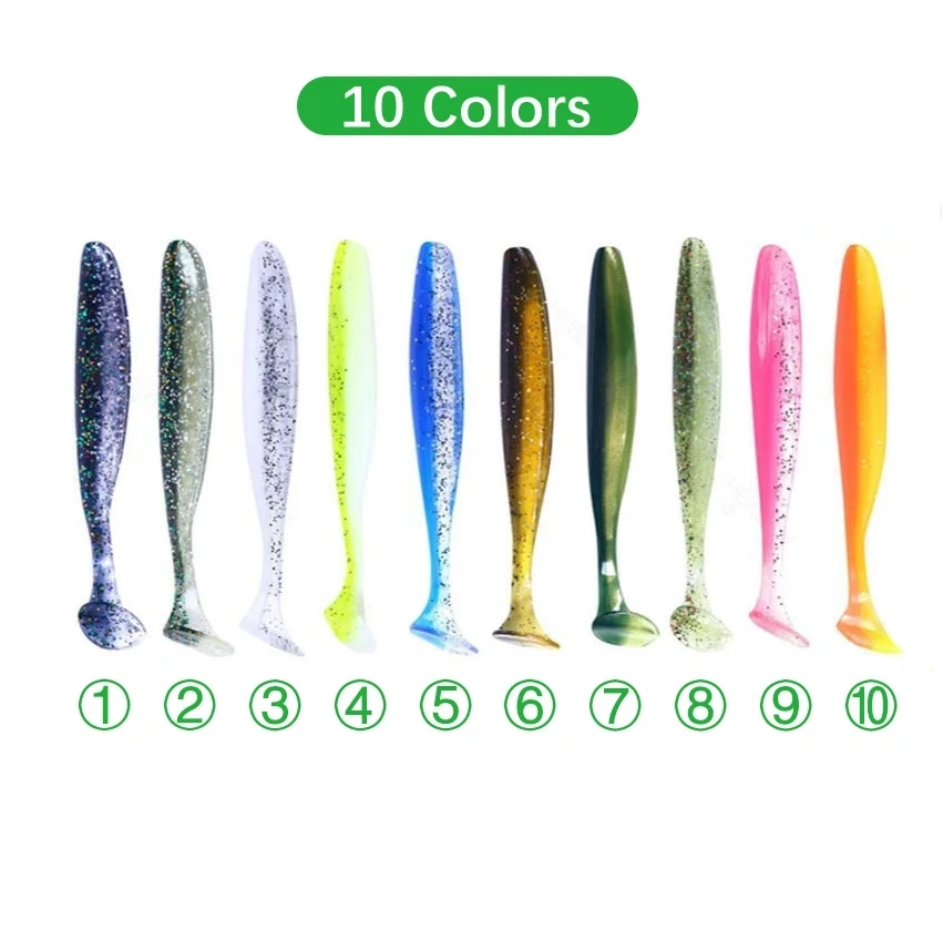 10 Uds. Señuelos blandos cebo de silicona Señuelos de pesca 50/70mm 1,2/2,5g Wobblers pesca de carpa señuelo suave Swimbait cebos de plástico artificiales - imagen 4