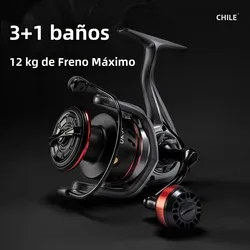 Carretes giratorios de DK1000-6000 para niños, carretes de pesca de arrastre máximo de 3 + 1BBS, relación de engranaje 5,0: 1, carretes de carpa para agua dulce y salada