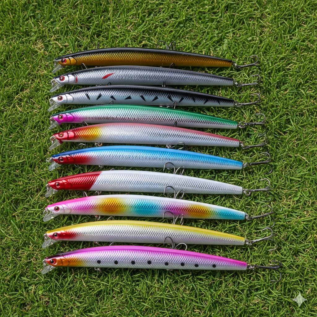 Señuelo de pesca de pececillo grande, Jerkbait de fundición larga para agua dulce, lubina, Lucio, profundidad de buceo, 0,5 ~ 1,8 M, 18cm, 26g, 1 ud.