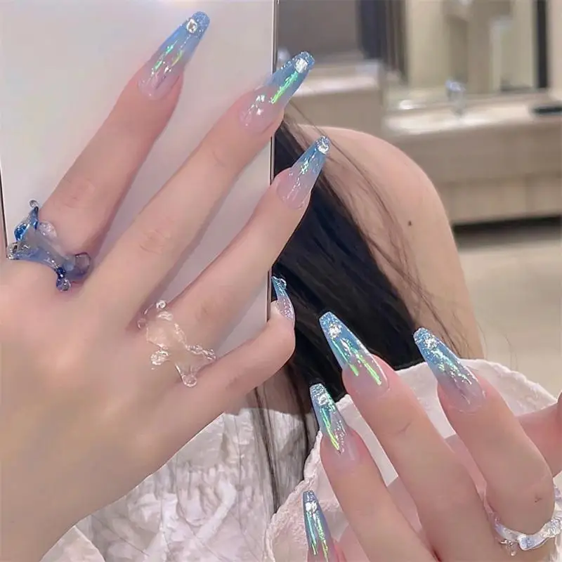 Caja de celofán Irregular Aurora para decoración de uñas, pegatinas láser japonesas, papel de transferencia colorido, accesorios de decoración - imagen 3