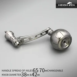 Carrete giratorio HEIGHTEN, brazo basculante individual, 65mm, reemplazable, 70mm, balancín de aluminio, 38mm, 42mm, perilla Universal Daiwa Shimano