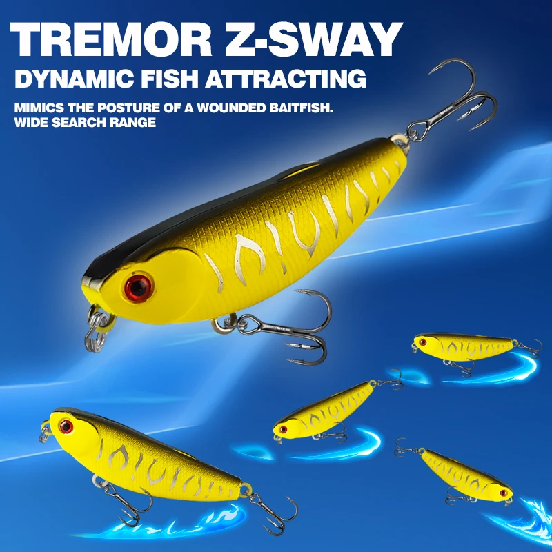 5 unids/set 5,5 cm Micro cebo para caminar Kit de Señuelos de Pesca agua salada/agua dulce columpio de agua poco profunda juego de cebo duro para trucha lubina - imagen 5