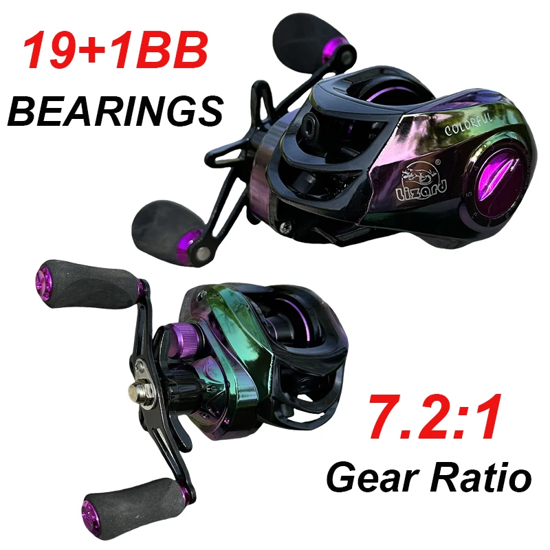 Carrete Baitcasting perfil bajo 19+1 rodamientos – Carbono ultraligero