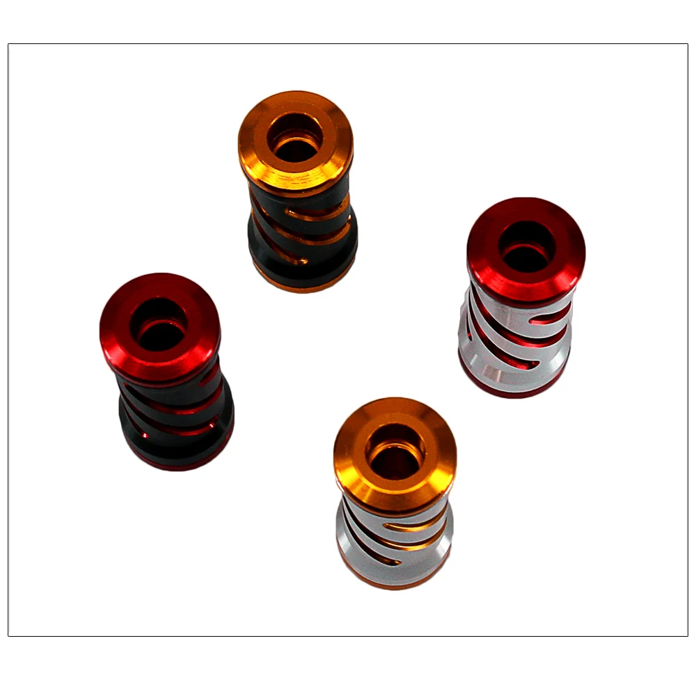 Componentes cilíndricos elegantes y duraderos en negro rojo vibrante y oro