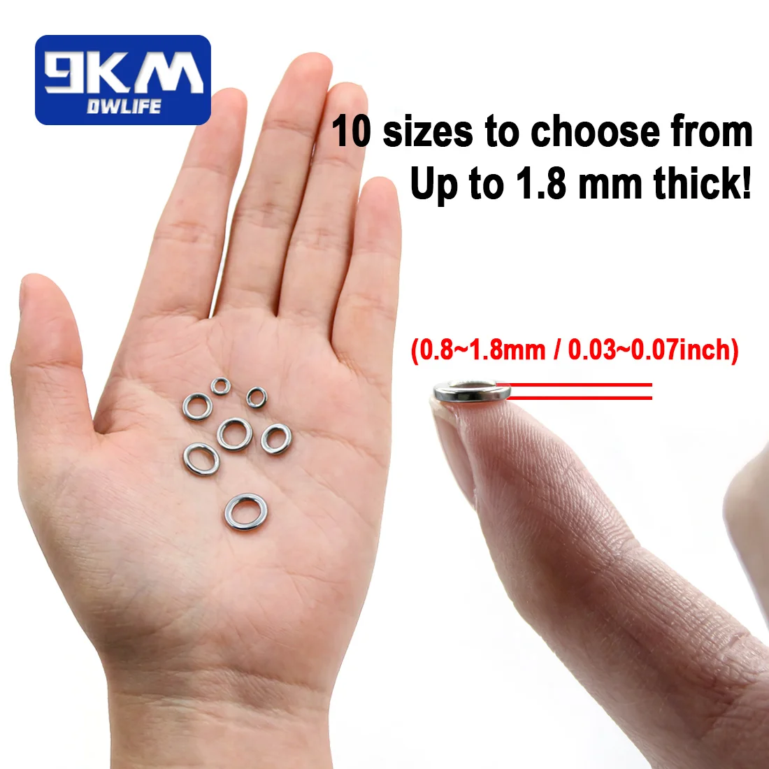 50 ~ 200 Uds anillo sólido de pesca Jigging conector de señuelo de alta resistencia de acero inoxidable - imagen 5