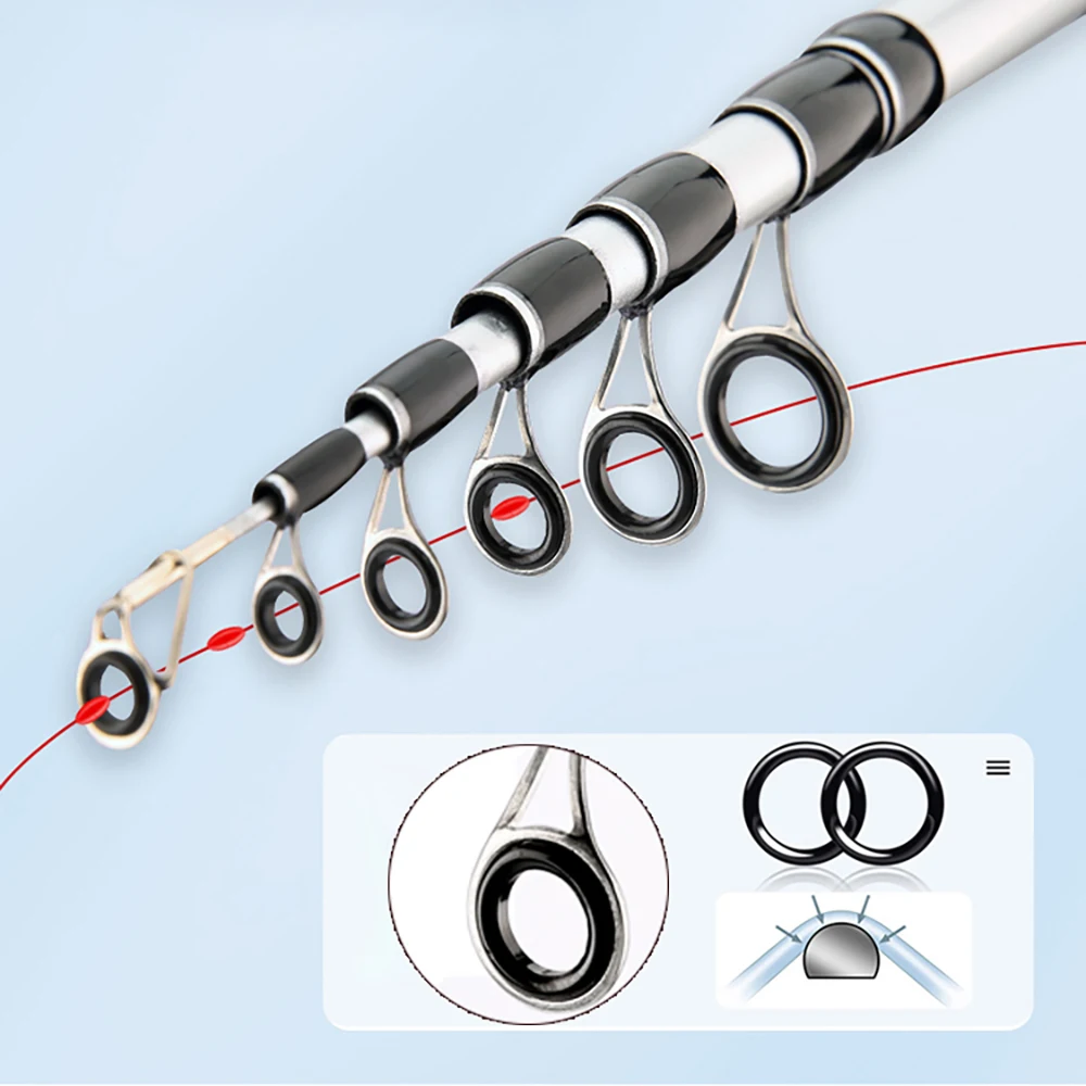 Ghotda-caña de pescar telescópica de carbono, caña de fundición giratoria con 1,5 m, 1,8 m, 2,1 m, 2,4 m, señuelo de Baitcasting para todas las aguas - imagen 5