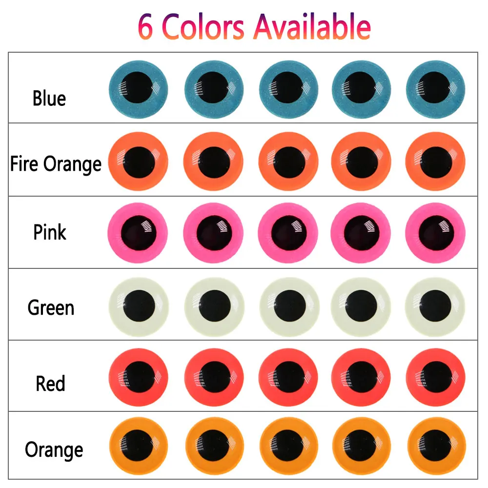 Bimoo, 100 Uds., epoxi luminoso, ojos de pez 3D, Material de atado de moscas para Streamer, moscas de agua salada, Señuelos de Pesca, plantilla, señuelo, accesorio de fabricación - imagen 5
