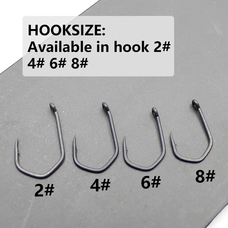 Gancho de pesca de carpa 20 piezas, gancho de conexión con cuentas giratorias, línea de aparejo en D, aligero de pelo, método Zig rig, alimentador, accesorios, aparejos - imagen 3