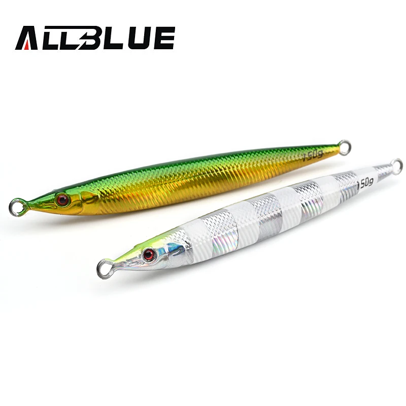 ALLBLUE-anzuelo de Metal Artificial para pesca, cebo de 150g, cuchara de Jigging rápida, aparejos de agua salada superduros - imagen 4