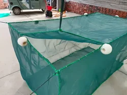 Lawaia-jaula de red para peces, jaula de cría de peces con cubierta, red de cangrejos, estaca, estanque, cultivo de peces, acuicultura, malla pequeña