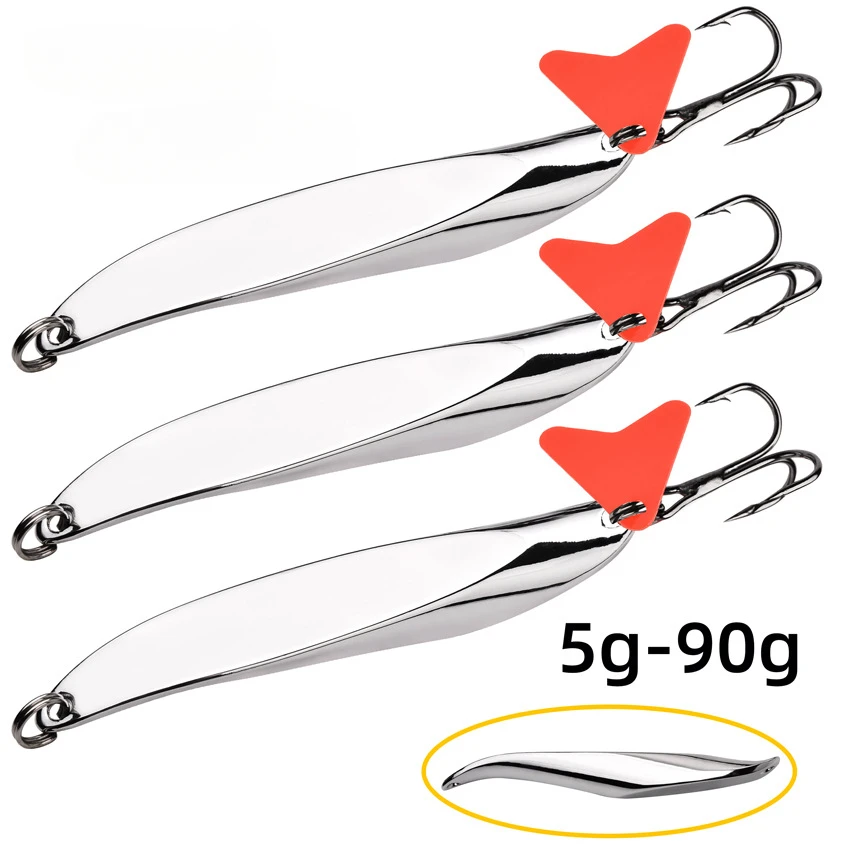 Señuelos de cuchara giratorios de Metal, 60g, 40g, 35g, 30g25g, señuelo de pesca de cola dura, lentejuelas, Paillette, cebo Artificial, Spinnerbait, herramientas para peces, 1 ud. - imagen 2
