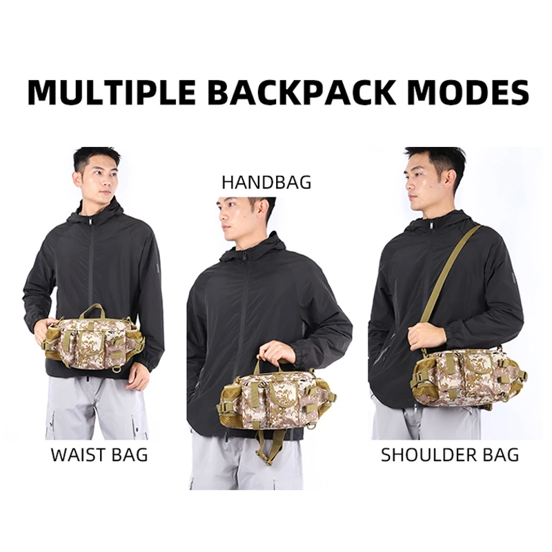 Bolsa de aparejos de pesca para hombre, riñonera multifunción con bolsillo para botella de agua, equipo de señuelo de pescado, bolsa de almacenamiento de utilidad, bandolera de pesca - imagen 3