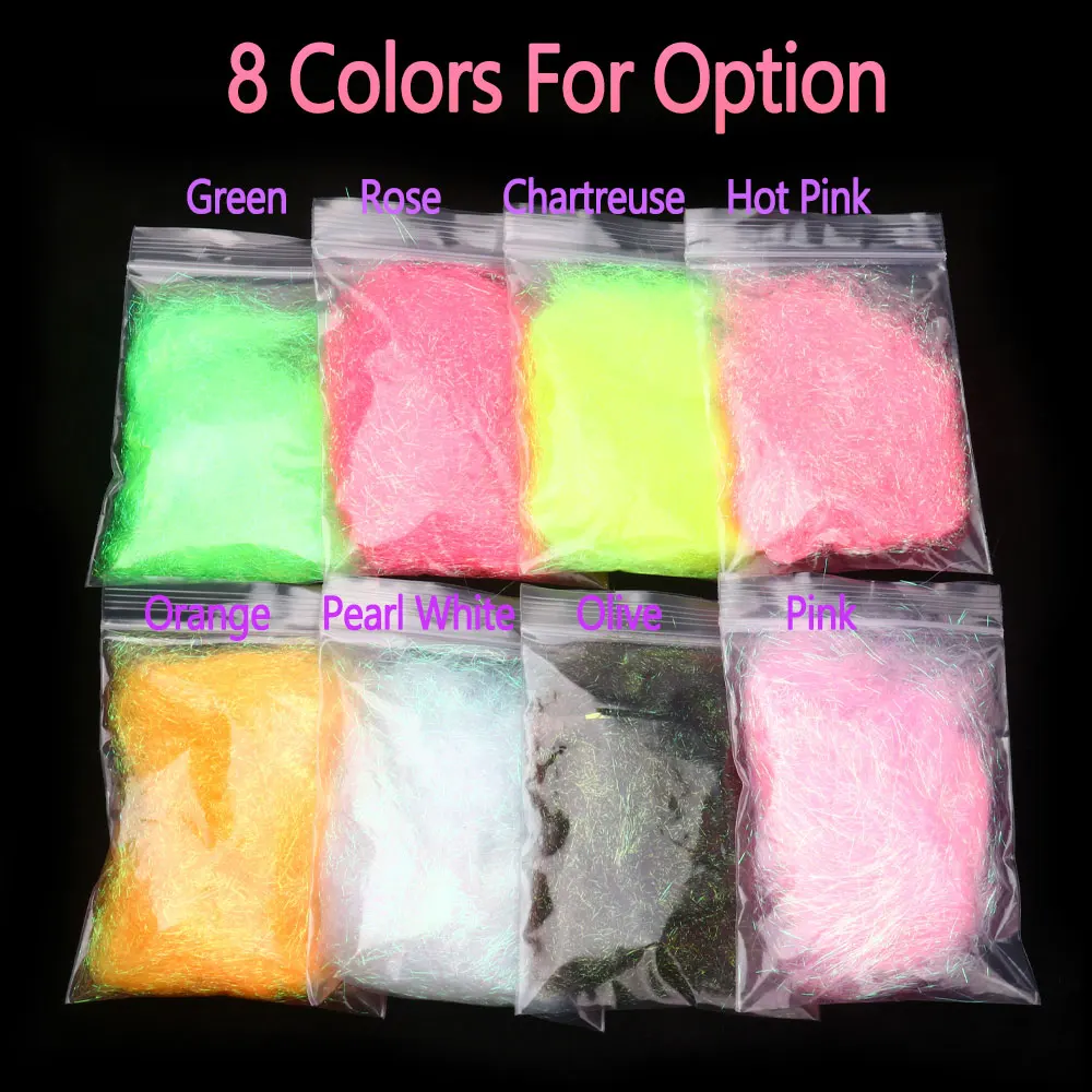 Bimoo-cebos de pesca de trucha, Material de atado de moscas de dobladillo de hielo ultrafino, fibra Dub para camarones de Ninfa Scud, moscas secas, 2g por bolsa - imagen 4