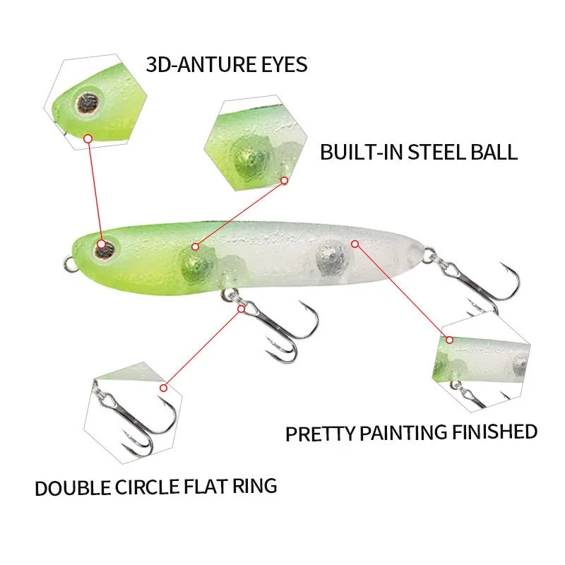 Fishing lure 2023 Topwater Lure Surface Walk The Dog Bass StickBait WTD Pencil 67mm 6.5g tackle house resistance cronuts 67 - imagen 2
