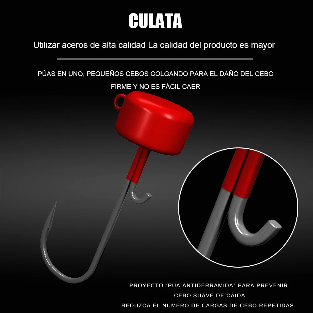 FTK Anzuelos Jig Head – Cabezas tipo hongo para vinilos - imagen 3