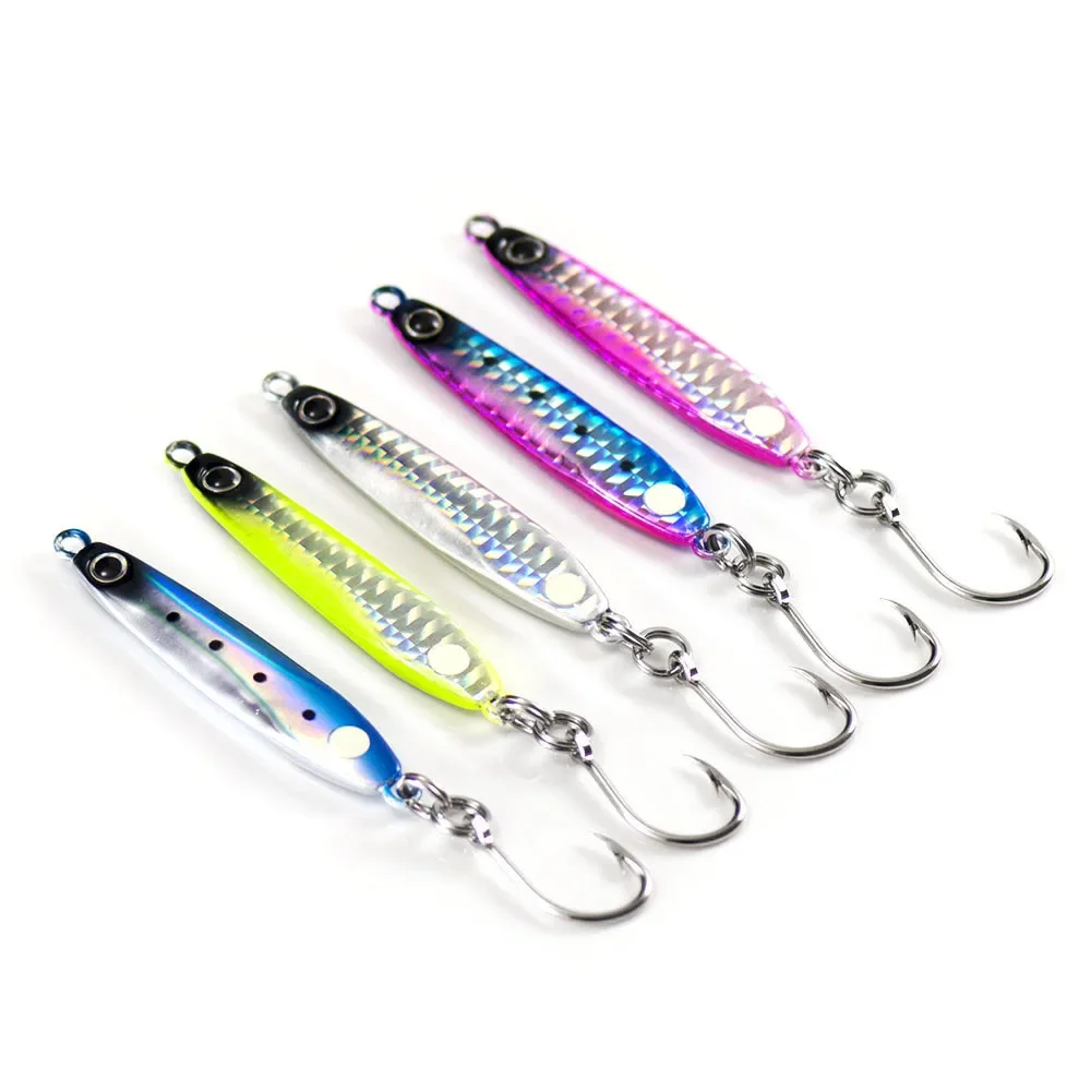 Countbass 5 uds 20g 30g 40g plantillas de pesca con un solo anzuelo VMC, señuelos de plantilla de Metal, Micro cebo para peces, Jigging de lubina - imagen 4