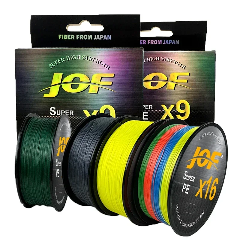 Línea de pesca de PE trenzada resistente al desgaste X16/9 hebras de alta resistencia 300/500m súper fuerte 20-161LB para aparejos de pesca de señuelo/roca