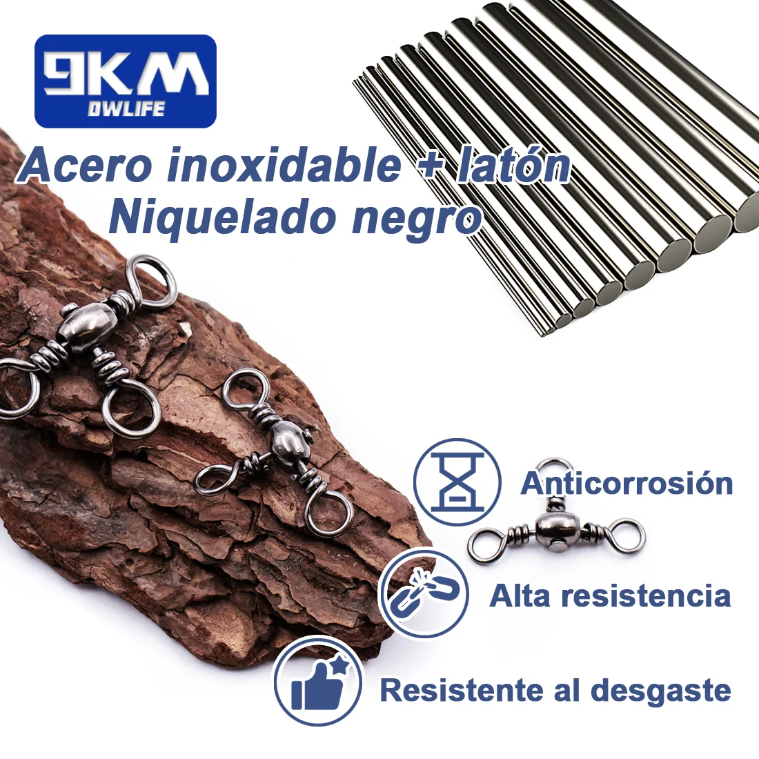 Giratorios de 3 vías, 25 ~ 100 Uds., aparejos de pesca giratorios, aparejos de bagre, aparejos de Surf de bagre de latón inoxidable, barril de pesca de agua salada - imagen 4