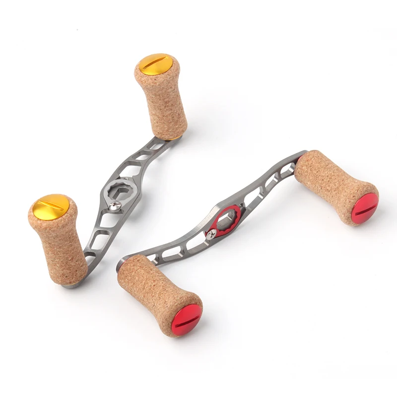 RUKE, 1 pieza, mango de carrete de pesca, mango de aleación con perilla de goma de corcho para Dai/Shi/Abu, tamaño del agujero de Baitcasting 7*4/8*5mm de longitud 105mm DIY - imagen 3