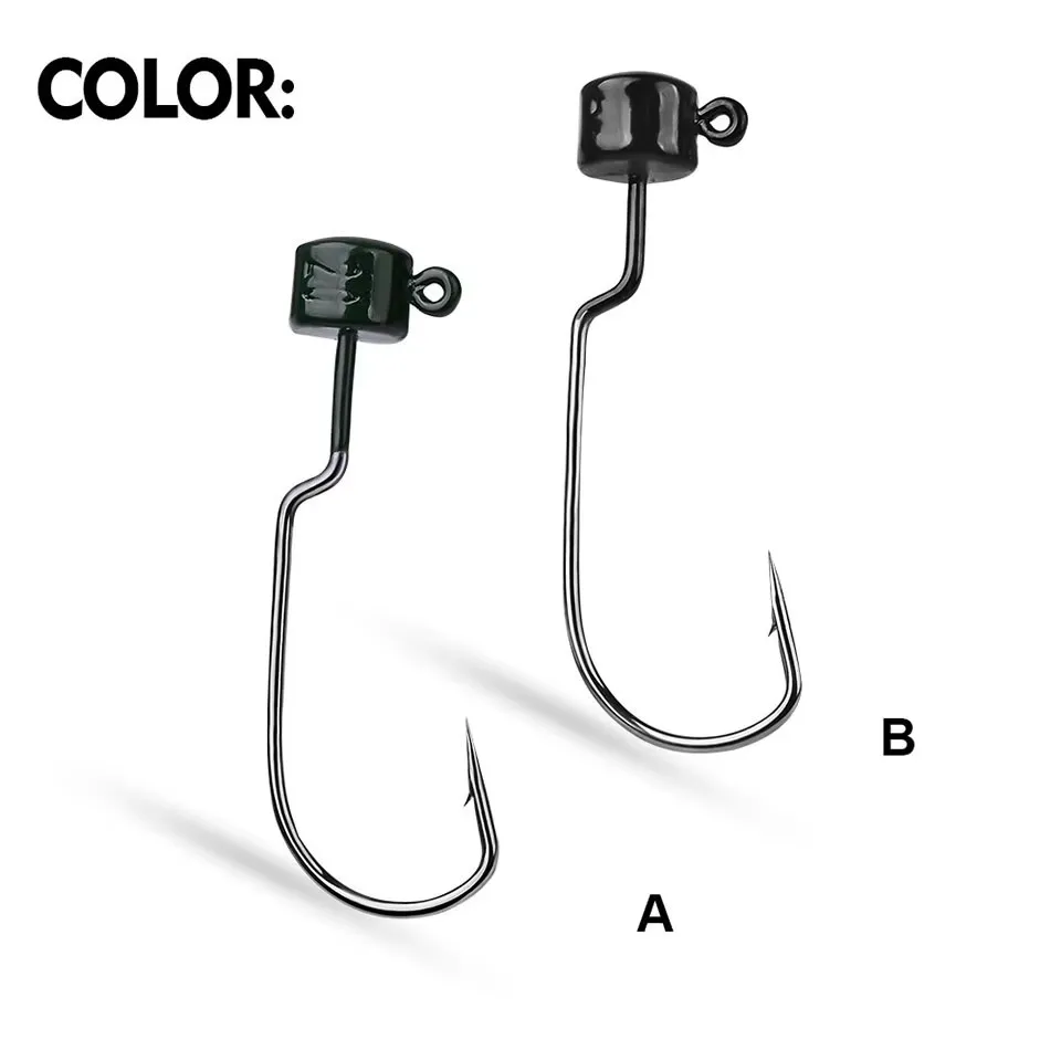 WALK FISH 5 unids/lote 3,5g 5g 7g anzuelo con cabeza de plomo insecto suave Micro-señuelo usado pesca salvaje lubina con pico hacia arriba mejora la nitidez - imagen 3