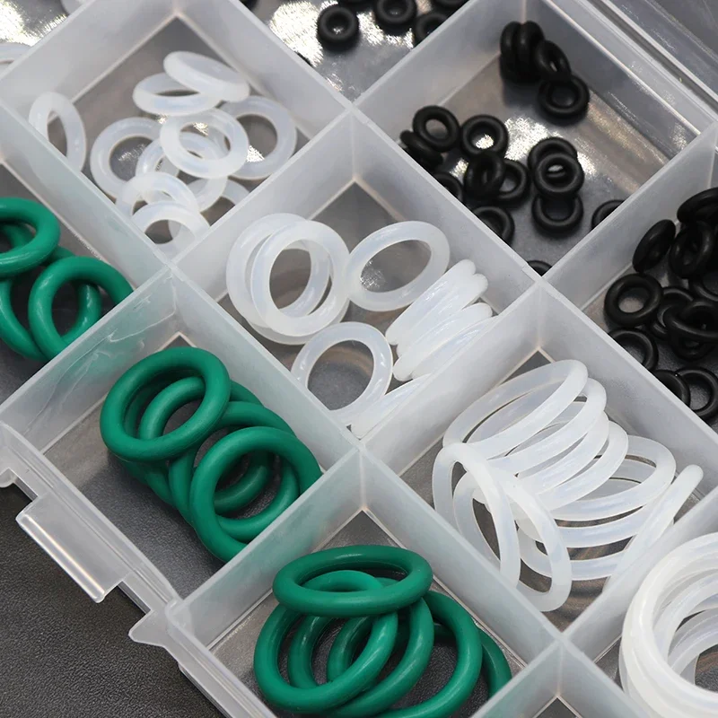 Juego de juntas tóricas de alta calidad para coche, surtido de juntas de goma, rojo, negro, verde, 1/3/5 unidades, VMQ NBR FKM - imagen 4