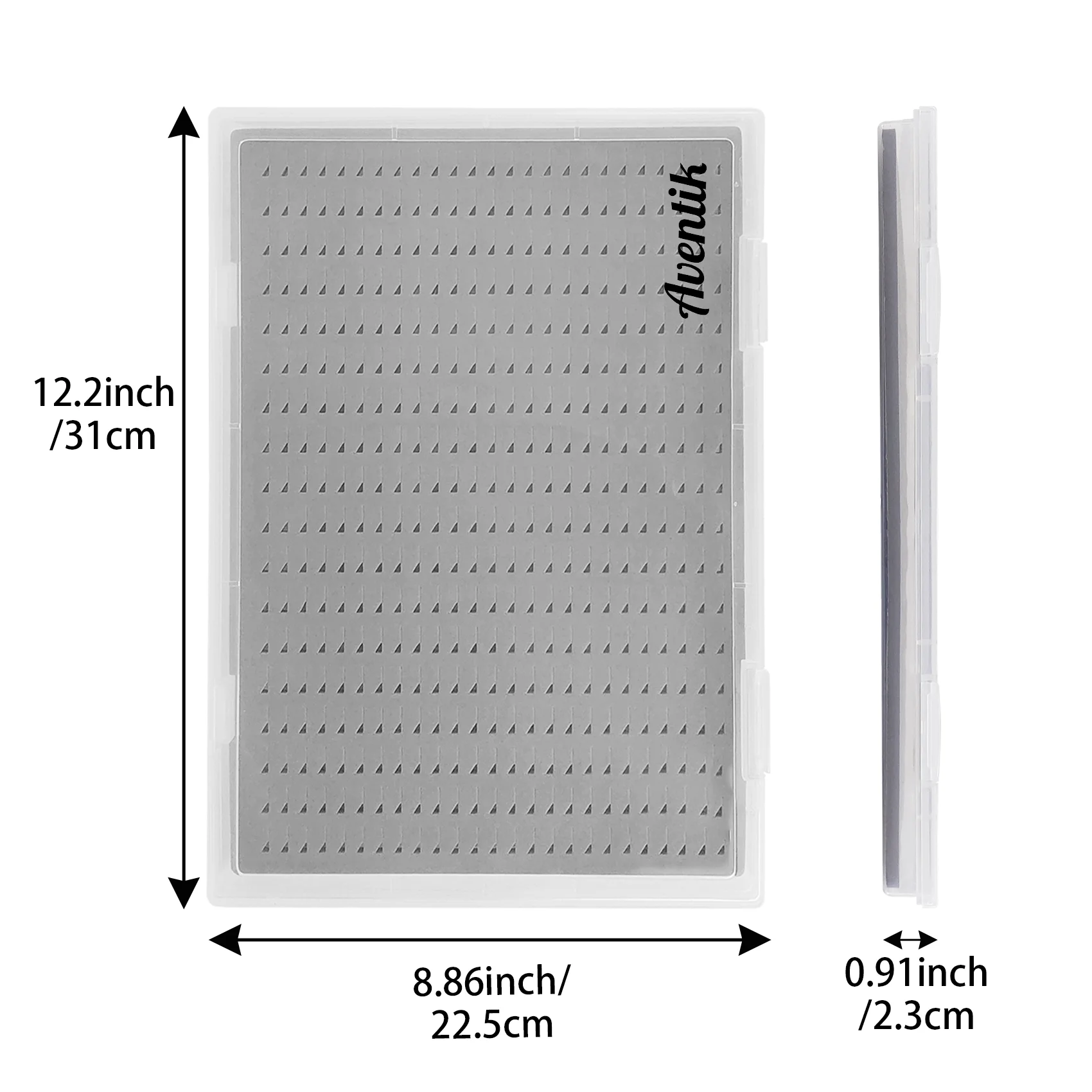 Aventik-cajas de mosca delgadas con tapa transparente de gran capacidad, cajas de pesca con mosca de competición, dos tamaños, sostiene hasta 800 moscas L - imagen 4
