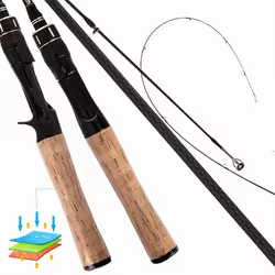Caña de pescar UL de fibra de carbono, 1,8 m, 1,68 m, 2 secciones para pesca Baitcasting, señuelo ultraligero, caña de trucha, prueba de filado/fundado, 0,5-8g