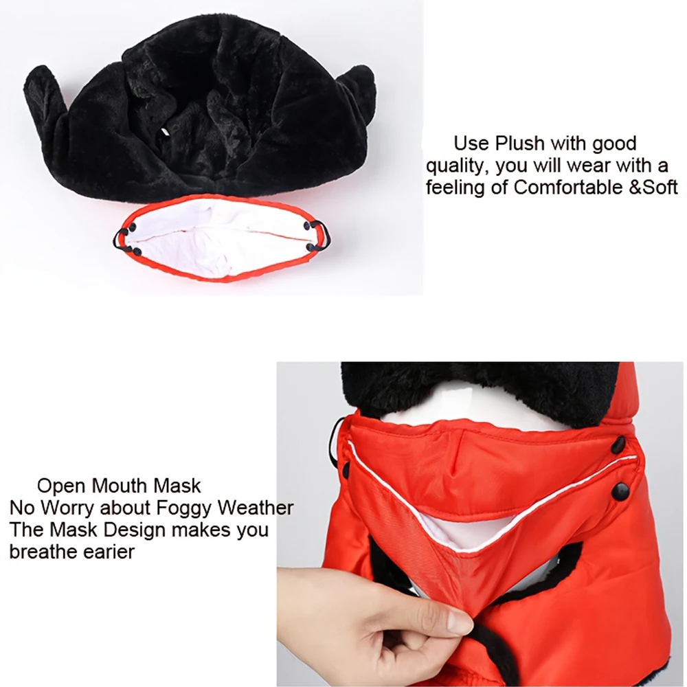 Gorro cálido de felpa gruesa para hombre y mujer, gorro de bombardero de invierno, gorra térmica suave, máscara facial para clima frío extremo, ciclismo y pesca - imagen 4