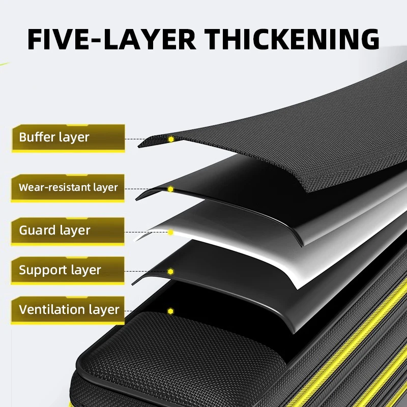 Bolsa de caña de pescar portátil, 2/3 capas, 80-130CM, bolsa de almacenamiento de aparejos de pesca recta, bolsa de almacenamiento de equipo de pesca grande, bolso de caña de mar - imagen 4