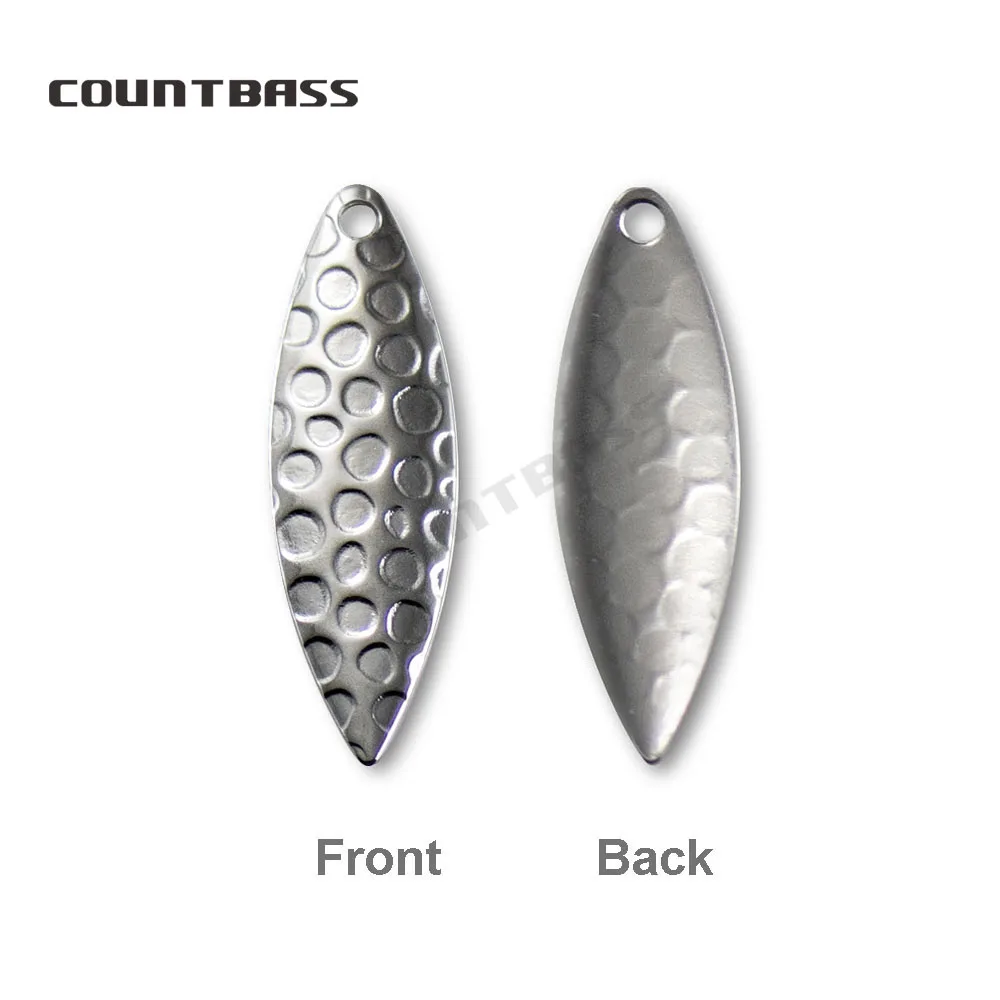 Countbass 50 Uds tamaño 1-tamaño 3 níquel latón hoja de sauce Spinner cuchillas patrón martillado señuelo de pesca accesorios piezas