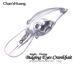 Chan'sHuang crankbait flotante artesanal ojos pintados acción natural