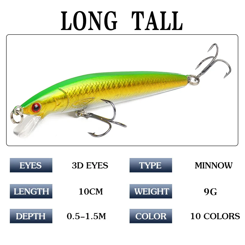 Minnow hundido 10cm/9g – Imitación realista para depredadores - imagen 3