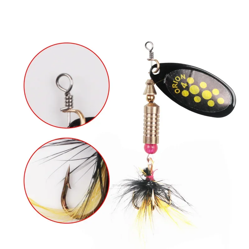 Cebo Swimbait Artificial, señuelo de pesca giratorio, Wobbler, cuchara para trucha, plantilla, cebo de pesca con mosca, señuelos duros de mar con anzuelos triples de plumas - imagen 4