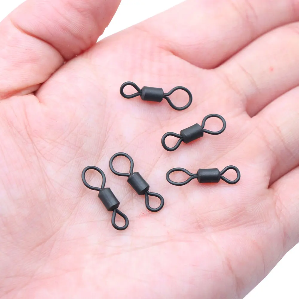 Accesorios de pesca de carpa, aparejos de pesca de ojo grande, gancho giratorio, aparejo de pelo, Conector de Enlace de gancho para alimentador - imagen 5