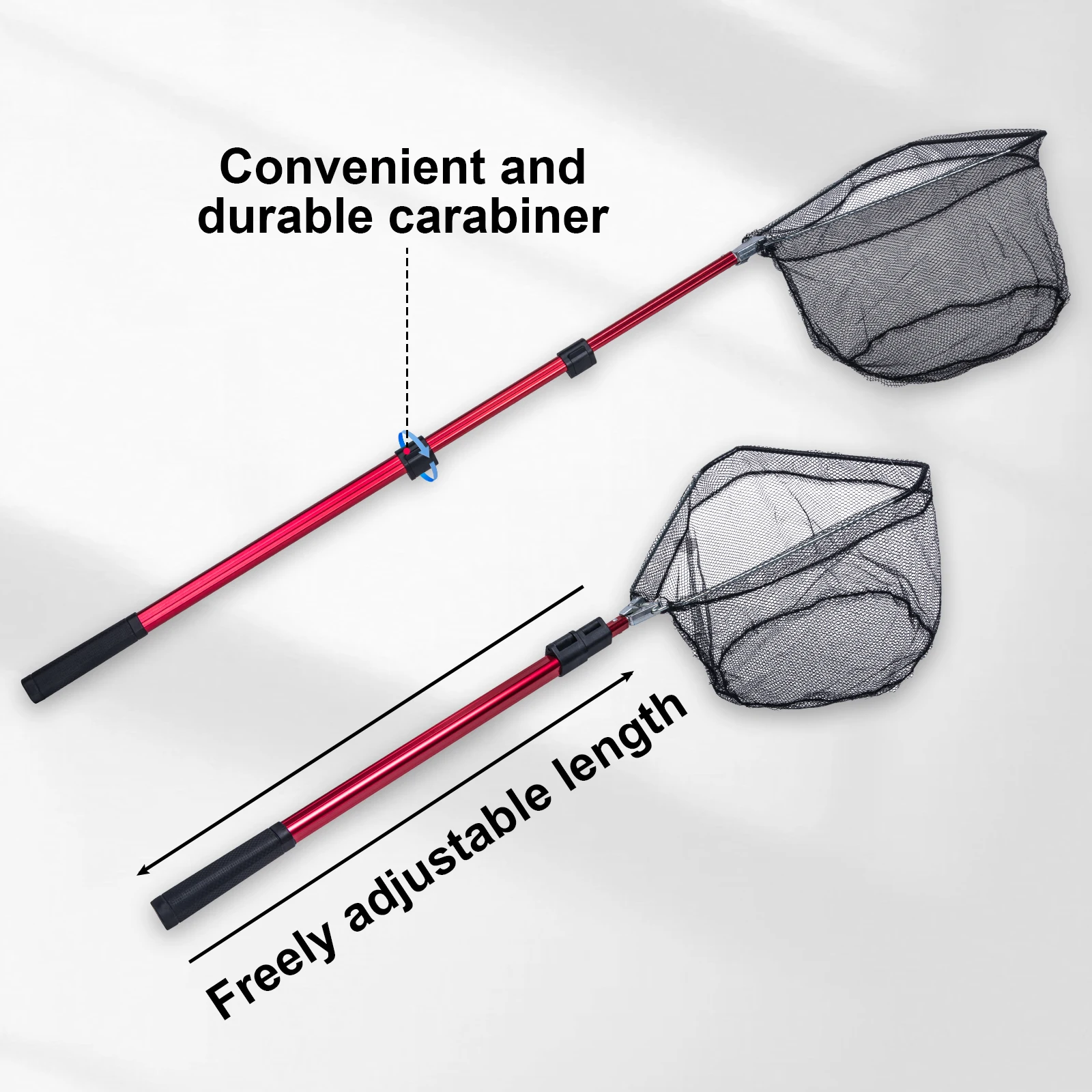 Goture-red de pesca retráctil plegable, 180cm, 210cm, telescópica de aleación de aluminio para pesca con mosca - imagen 5