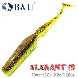Señuelo blando 70mm con cabeza Jig para lucio y zander de río