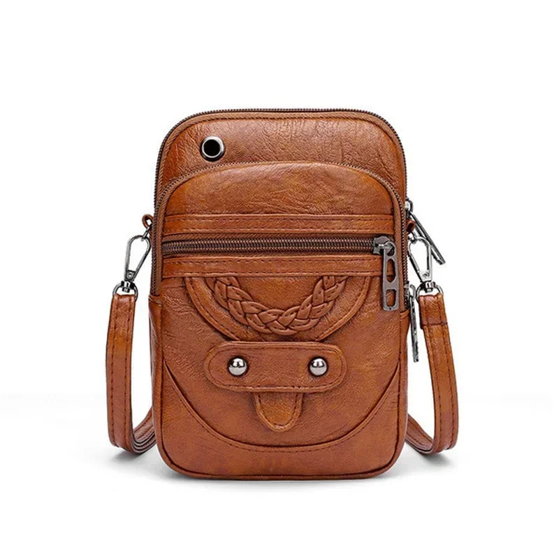 New Crossbody New Texture Shoulder Bag Soft Leather Western Style Mature Fashion Retro Small Bag - imagen 2