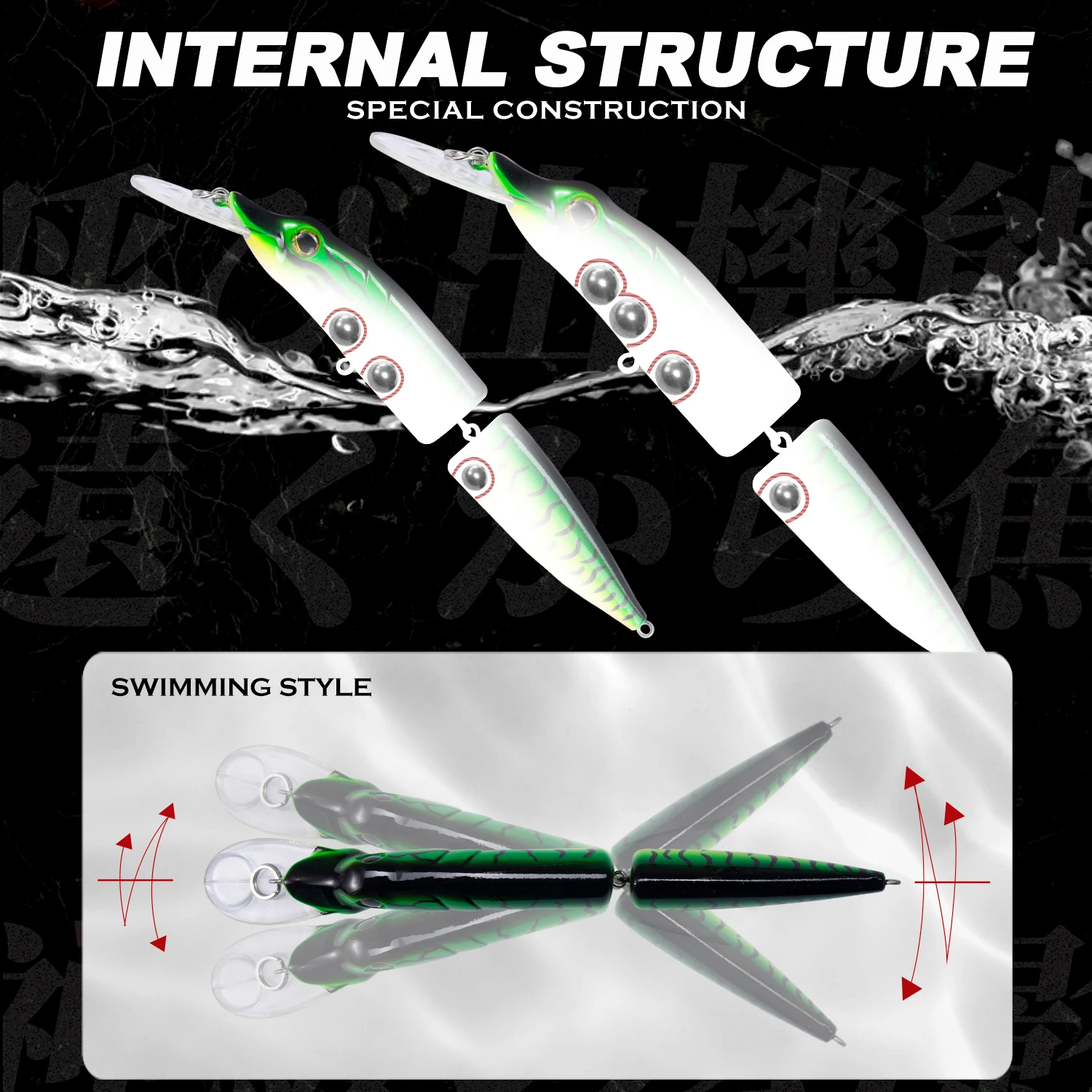 Hunthouse-señuelo de Pesca de Mar, cebo duro, Swimbait, 12cm/16cm, 15,5/32g, gancho de cuerpo de 2 secciones, 5 colores para pesca de Lucio - imagen 3