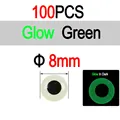 8mm 100pcs Green
