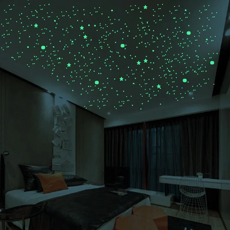 Nuevas pegatinas luminosas, pegatinas de pared tridimensionales con burbujas de estrella puntiaguda Ive, pegatinas luminosas, decoración del hogar, habitación de niños - imagen 3