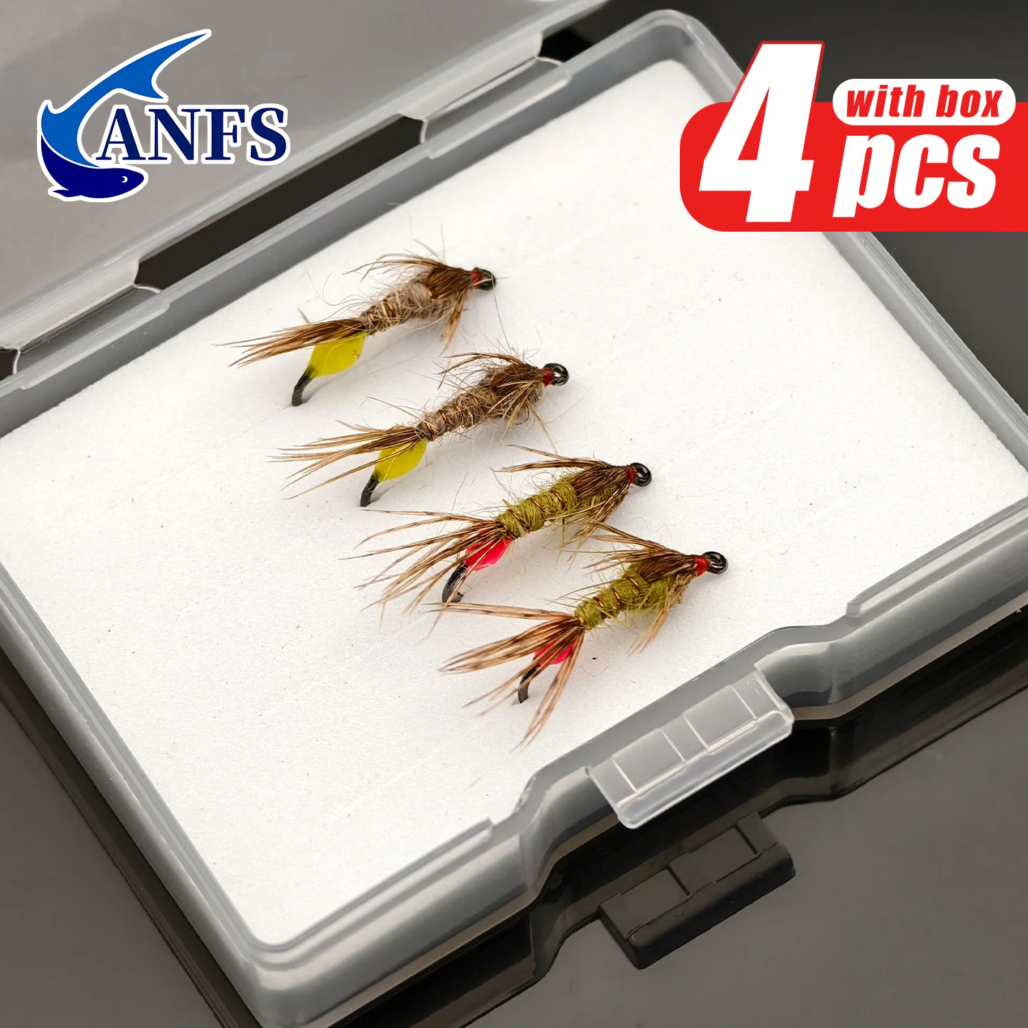 ANFS Moscas de Ninfas para Trucha - Colores Surtidos Atadas a Mano - imagen 4