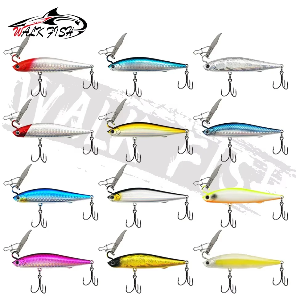 WALK FISH 1 Uds 10g/14g lápiz que se hunde tembloroso vibración de alta frecuencia Wobbler cebo duro 70/85mm señuelo de pesca guardabarros de tiro largo - imagen 2