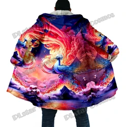 Chaqueta Pesca Invierno Retro Fénix – Capucha Lana Gruesa, Estampado