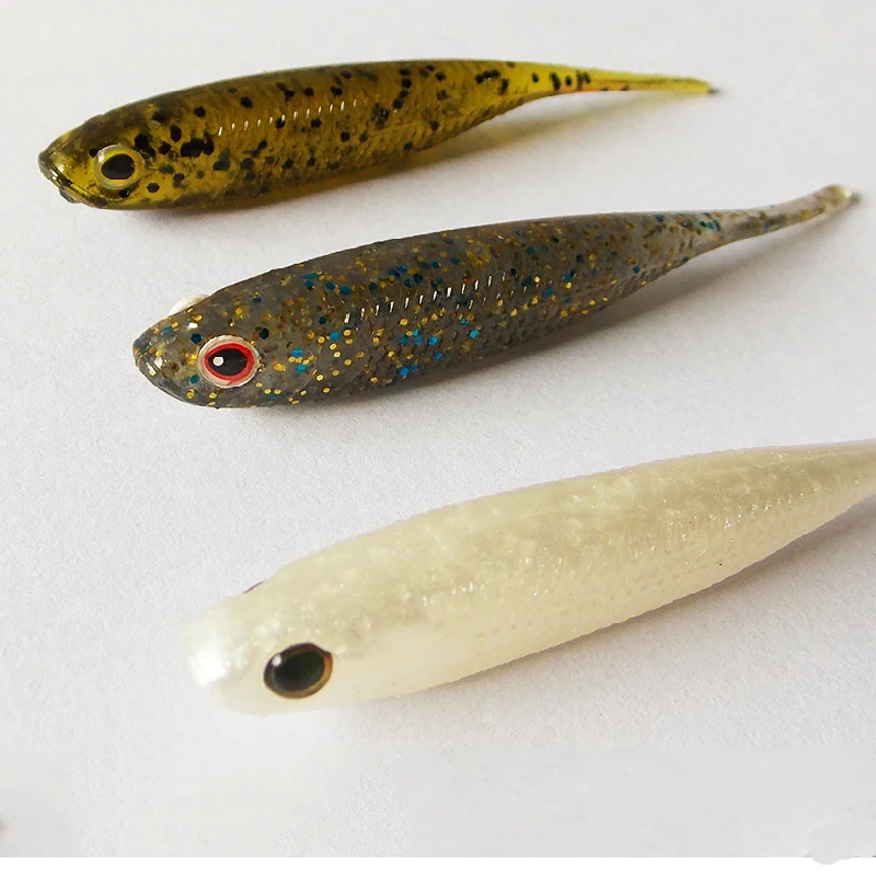ESFISHING I Shad brillante 10 Uds 70mm 3D ojo realista Pesca cebo de silicona suave lubina trucha Lucio Isca Señuelos de Pesca artificiales aparejos - imagen 2