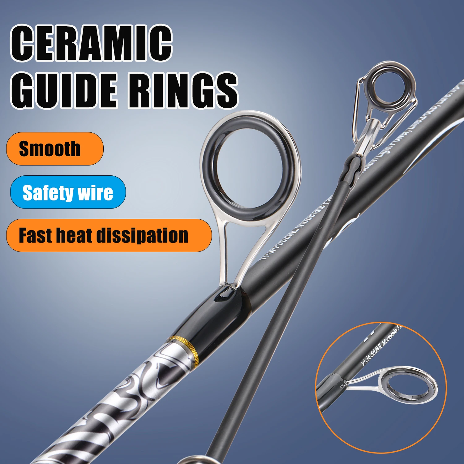 Sougayilang 1.68-2.25m Spinning Fishing Rod M/ML/MH 2 Section Portable Long-range Casting Fishing Pole for Saltwater - imagen 4