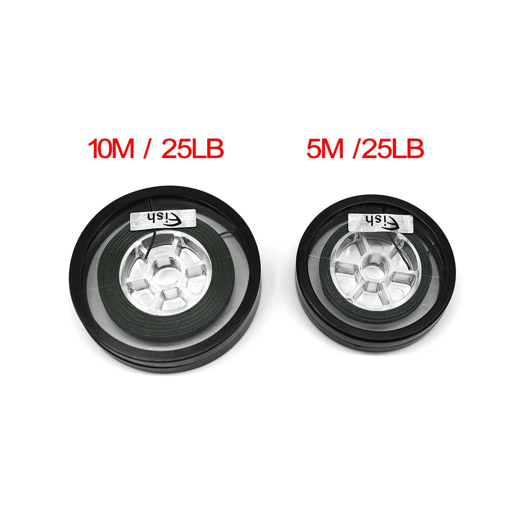 MNFT 1 pz verde rivestito treccia hooklink pesca alla carpa terminale attrezzatura 25/35 libbre linea rig - imagen 5