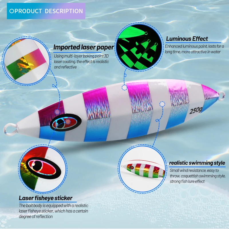 OBSESSION J90 150g 200g 250g agua salada cuchara de hundimiento lento Metal Jigging Rock Pike señuelo de pesca Artificial mar pesca Jig Bait - imagen 5