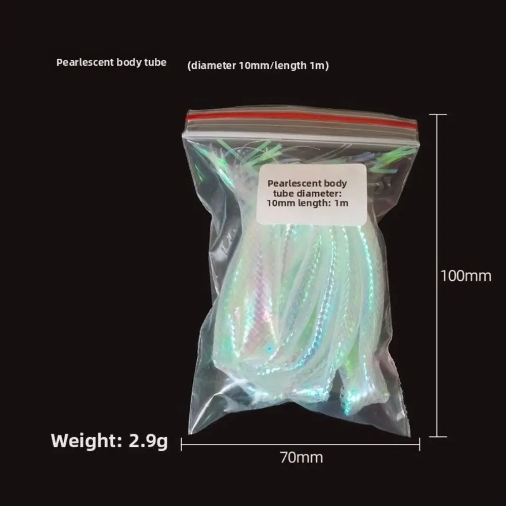 Señuelo blanco perla, cebo para peces, 2mm, 4mm, 6mm, 8mm, 10mm, 14,5mm, tubos trenzados con Flash, tubo de pesca Maylor, tubo Maylor con perlas para pesca con mosca - imagen 5