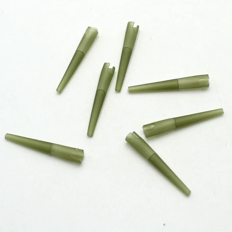 Mini fundas antienredos para pesca de carpa, 20 piezas, conectar con anzuelo de pesca, funda de gancho de cambio rápido de goma verde para pesca de carpa - imagen 5